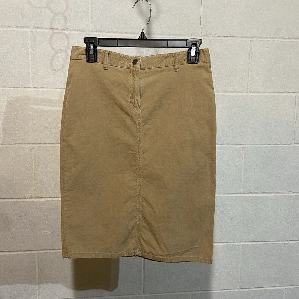 Theory Women's Corduroy Skirt 4‎ Washed Taupe Knee Length Stretch Career City